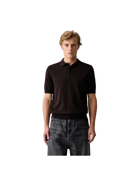 Dzianinowa koszulka Fred Perry brązowa
