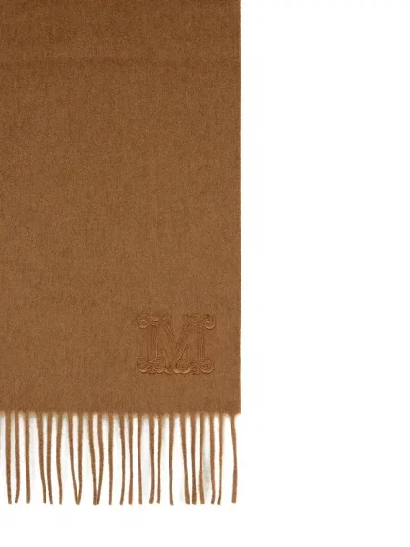 Fular Max Mara cu broderie maro