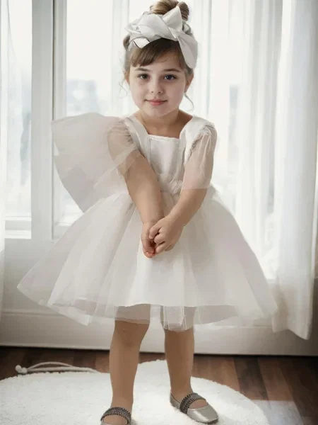 Rochie de seară copii Dewberry alb