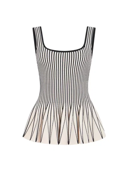 Top Elisabetta Franchi bez rękawów w paski