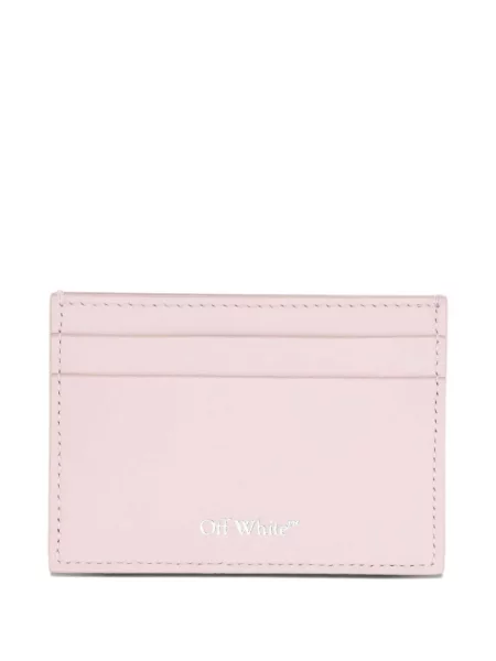 Portofel Off-white din piele cu dungi alb