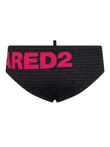 Slip de baie Dsquared2 cu imagine negru