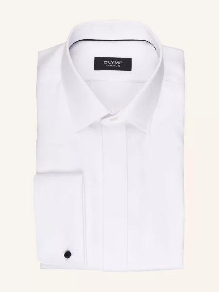 Olymp Signature Smokingová Košile Tailored Fit S Ohrnovací Manžetou bílá