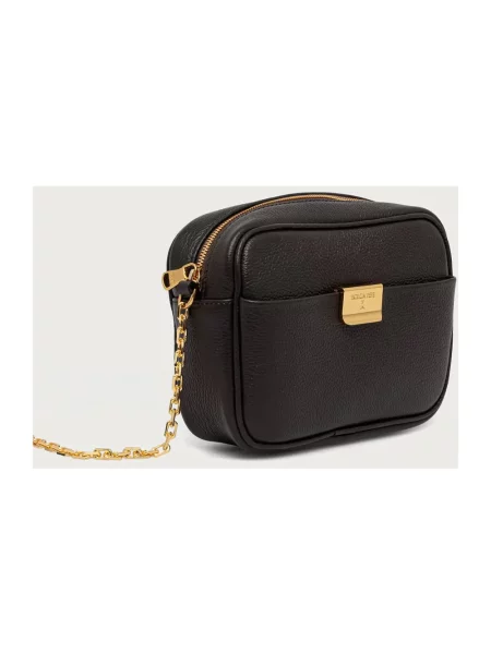 Torebka crossbody Patrizia Pepe skórzana brązowa