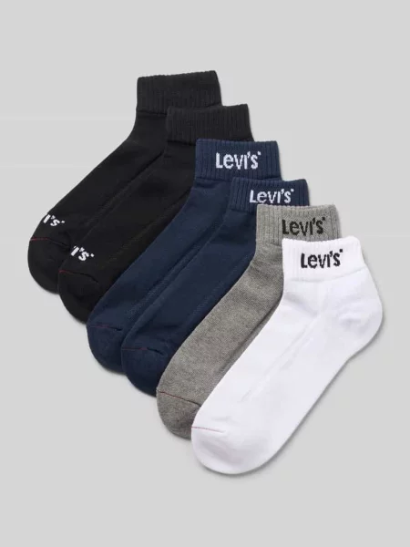 Skarpety z mieszanka bawełny w zestaw 6 par Levi's granatowe