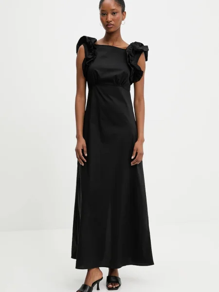 Answear Lab sukienka maxi rozkloszowana czarny