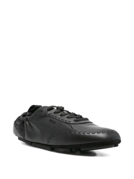 Sneakerși Fendi cu șireturi din dantelă negru