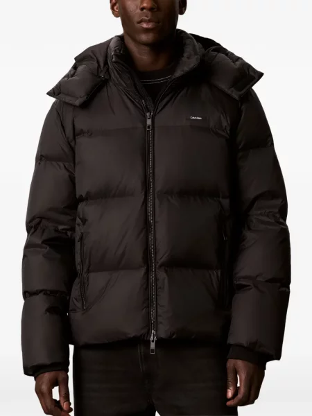 Geacă Calvin Klein cu glugă negru