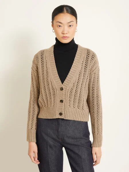 Max Mara Pletený Svetr Zaino Z Kašmíru velbloudí