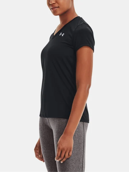 Dámske tréningové tričko Under Armour Tech SSV Solid čierno-strieborné