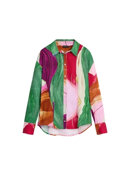 Desigual Bluză maro coniac / verde smarald / fucsia / carmin roșu