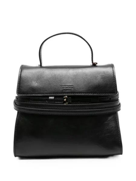 Geantă shopper Moschino cu legături negru