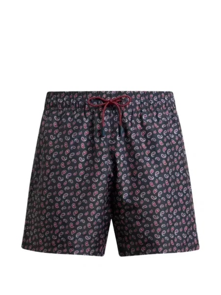 Slip de baie Etro cu imagine cu model paisley albastru