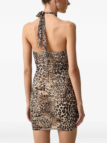 Rochie mini Guess cu imagine cu model leopard maro