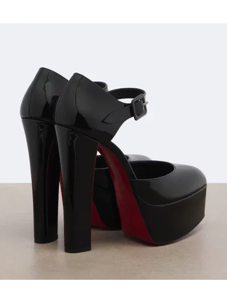 Pantofi cu toc Christian Louboutin din piele cu platformă de lac negru