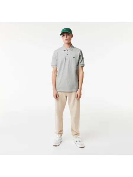 Lacoste Koszulka Polo Classic Fit Z Nadrukiem W Kropki Z Bawełny Piqué szara