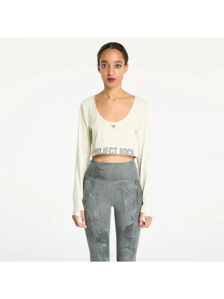 Tričko Under Armour Project Rock LG Longsleeve Workout Top Silt/ Clay Green M zelené