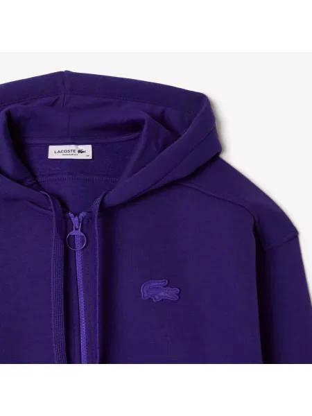 Lacoste Bluza Dresowa Z Zamkiem Błyskawicznym Z Bawełny fioletowa