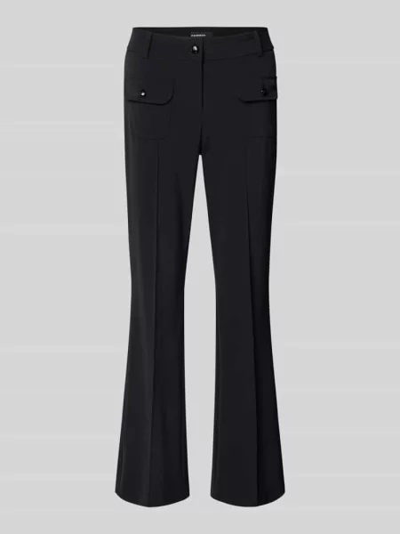 Krój slim fit Wąskie spodnie z naszywanymi model FARAH' Cambio czarne