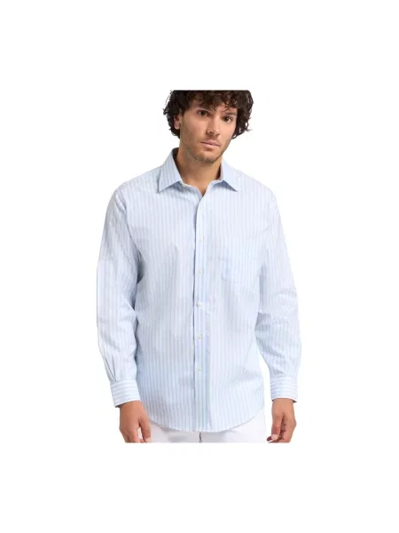 Koszula Brooks Brothers w jodełkę biznesowa ze stretchu niebieska