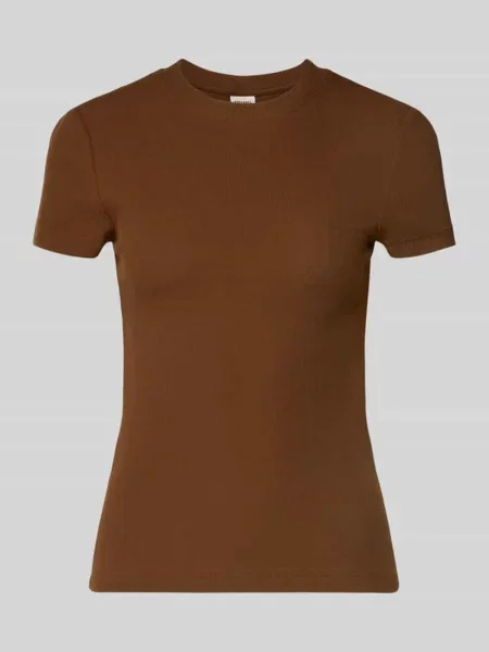 T-shirt o krótkim kroju z okrągłym dekoltem Stefanel
