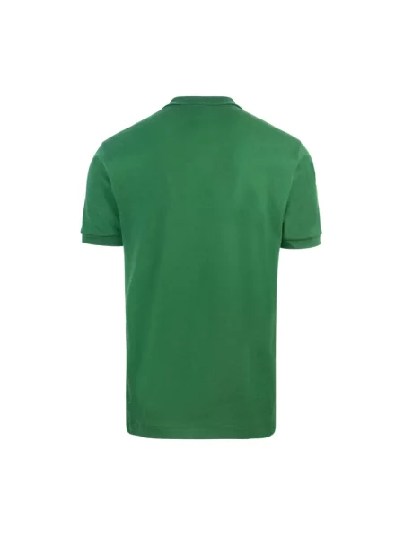 Lniana koszulka polo Lacoste z logo w miejskim stylu zielona