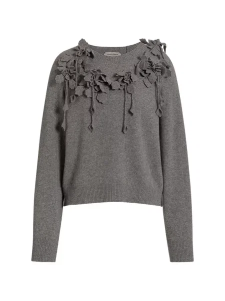 Pulover Alberta Ferretti cu model floral cu aplicații gri