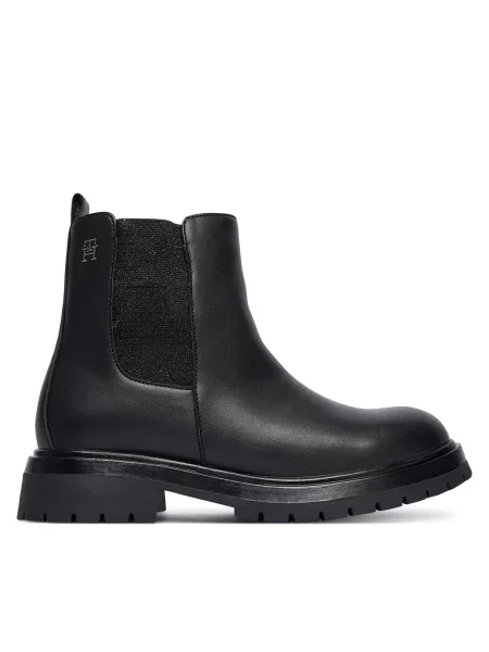 Tommy Hilfiger Čizme Chelsea Boot D crna