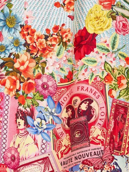 Květinová košile Camilla s potiskem modrá