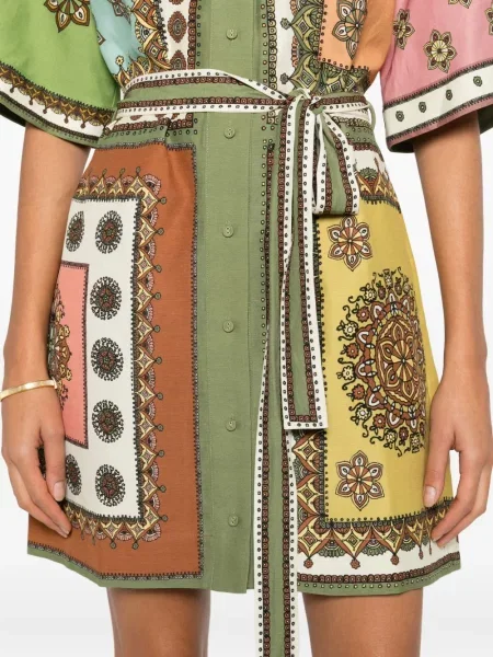 Rochie mini Alemais de costum verde