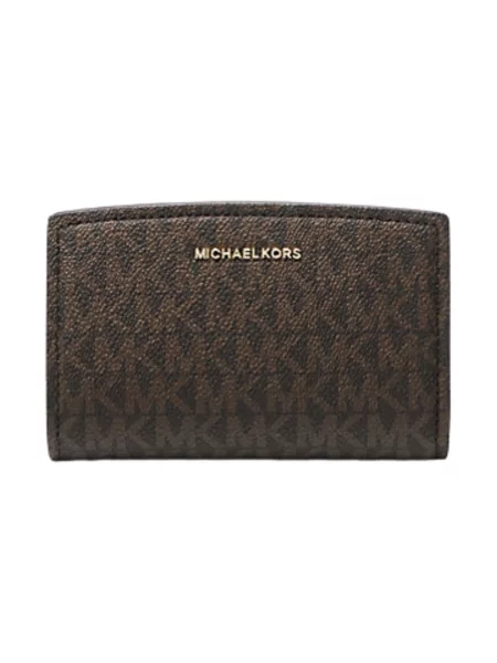 Portfel Michael Michael Kors z logo brązowy