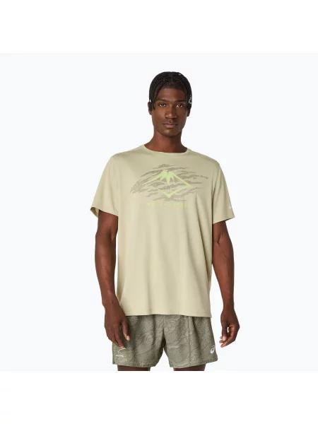 Koszulka do biegania ASICS Fujitrail Logo SS khaki beżowa