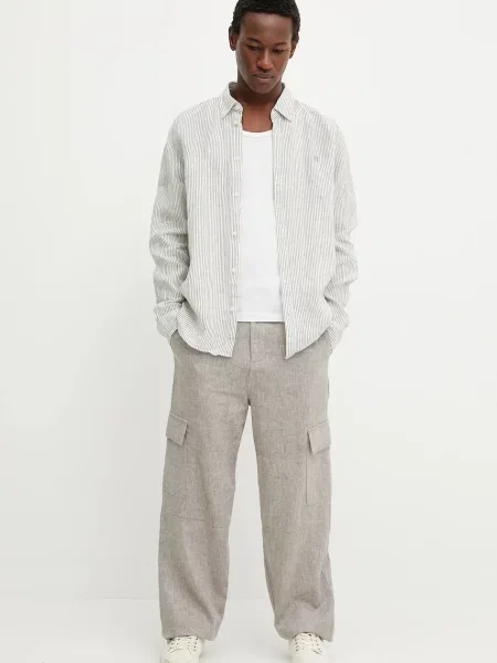 Сорочка з льону Les Deux regular зелений