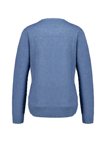 Pulover 120% Lino cu decolteu rotund albastru