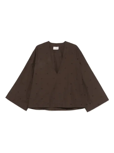 Bluză The Attico cu decolteu în V maro