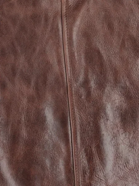 Spódnica skórzana Saint Laurent brązowa