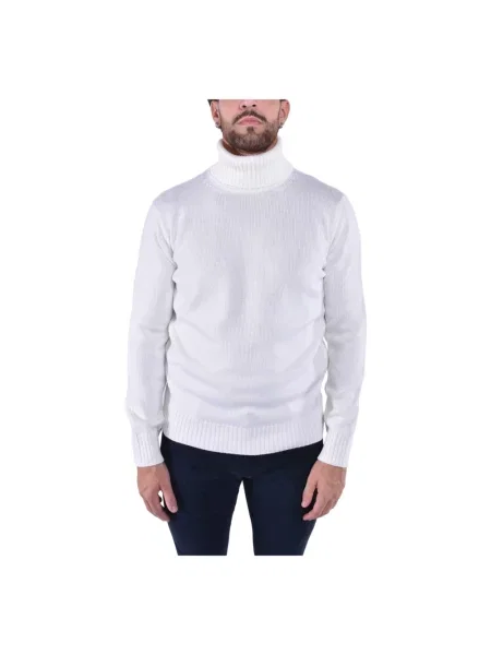 Sweter z golfem Kangra wełniany do golfa biały