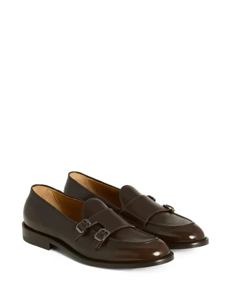Pantofi monk Kiton cu bretele maro