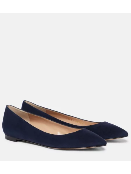 Semišové baleríny Gianvito Rossi modré