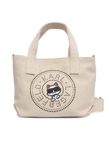 Karl Lagerfeld Ročna torbica Ikon mornarska / volneno bela