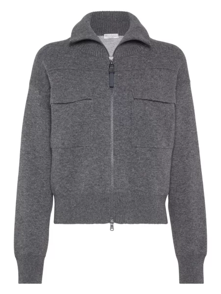 Cardigan Brunello Cucinelli tricotate gri