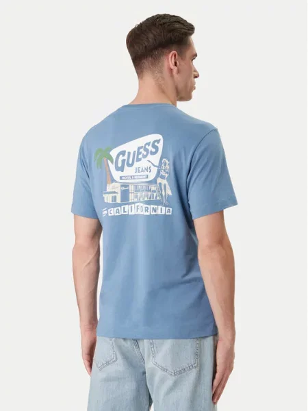 Guess Jeans majica za muškarce od pamuka plava