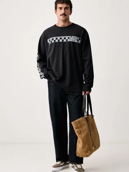 Tricou cu mânecă lungă Vans negru