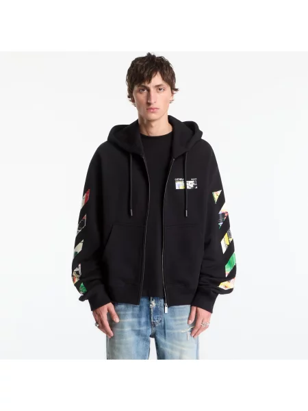 Bluza z kapturem Off-white z kapturem z logo biała