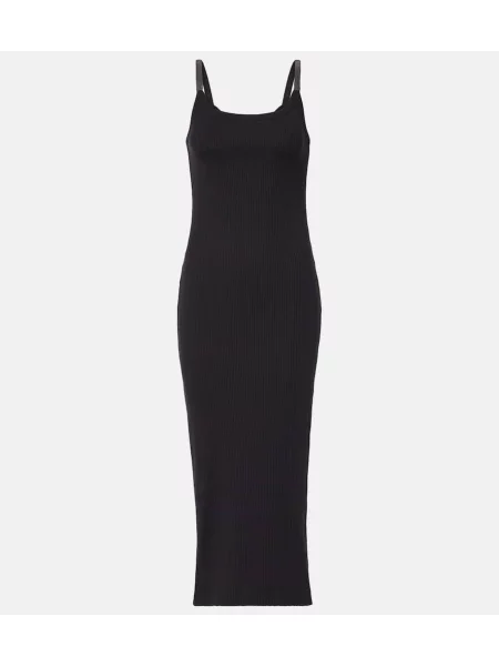 Rochie midi Brunello Cucinelli din jerseu până la genunchi de costum negru