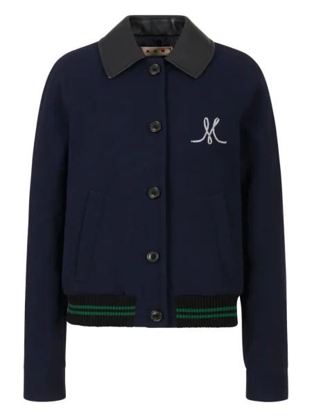 Geacă bomber Marni cu broderie albastru