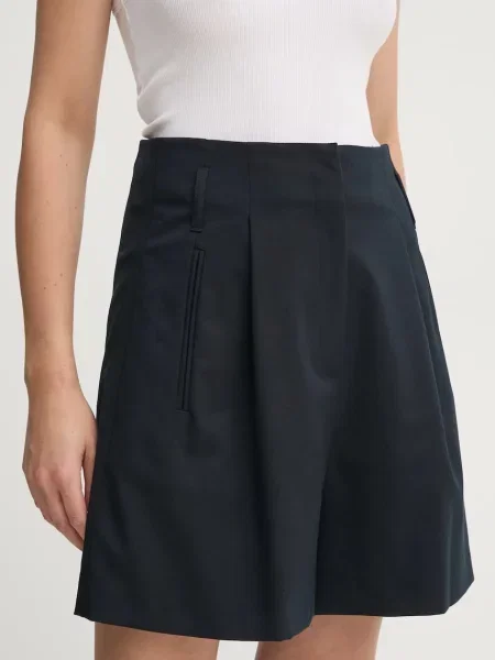 Marc O'Polo pantaloni scurti femei marin neted high waist albastru