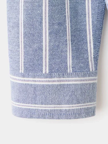 Flanelowa koszula w pasy Dzieci 12 MANGO KIDS niebieski