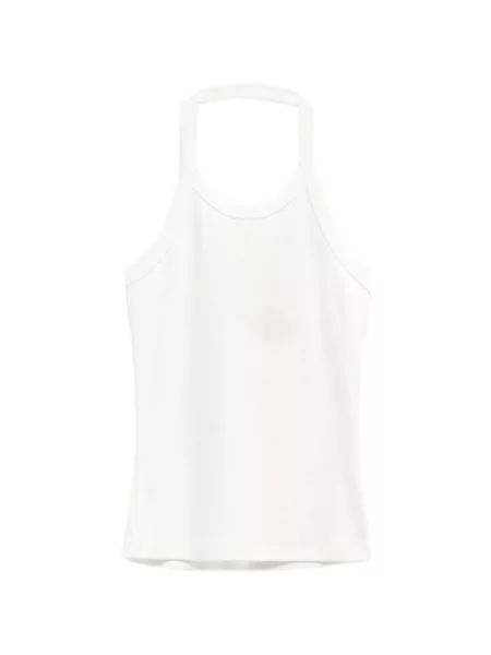 Top Flore Flore cu gât halter alb