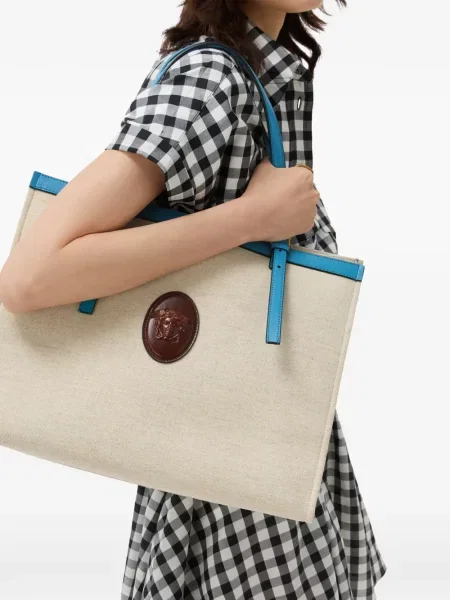 Geantă shopper Versace din canvas